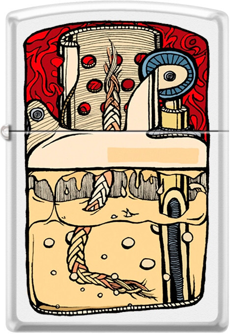 Zippo Guts, See Inside Your Lighter, White Matte Windproof NEW Rare 21064
