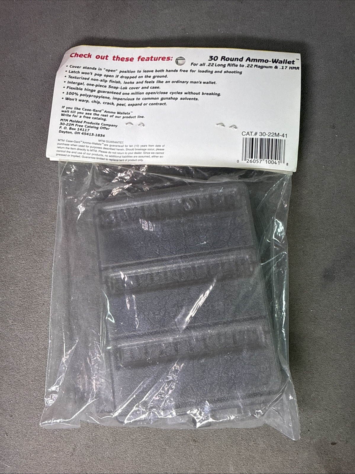 MTM W30-22M-41 MTM CASE-GARD™ HANDGUN AMMO WALLET - 22 LR MAG 17 M2 HMR - NEW