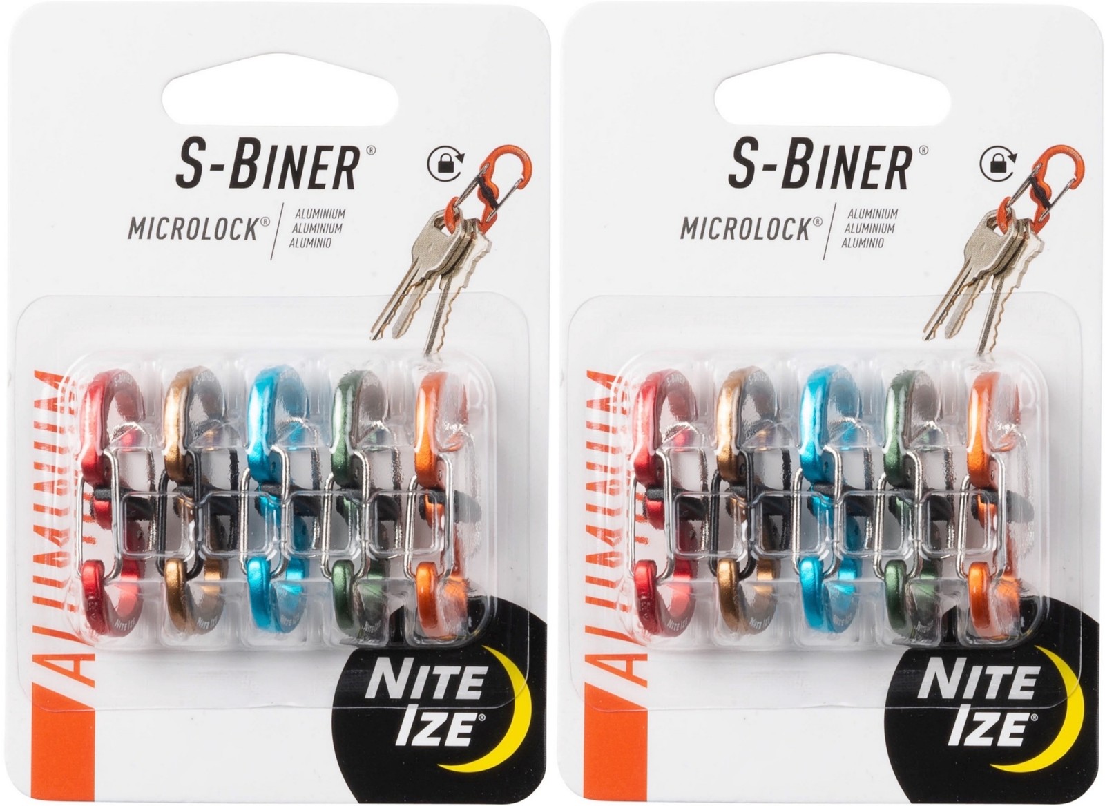 Nite Ize 5-Pack S-Biner MicroLock Aluminum Carabiner - Assorted (2-Pack)