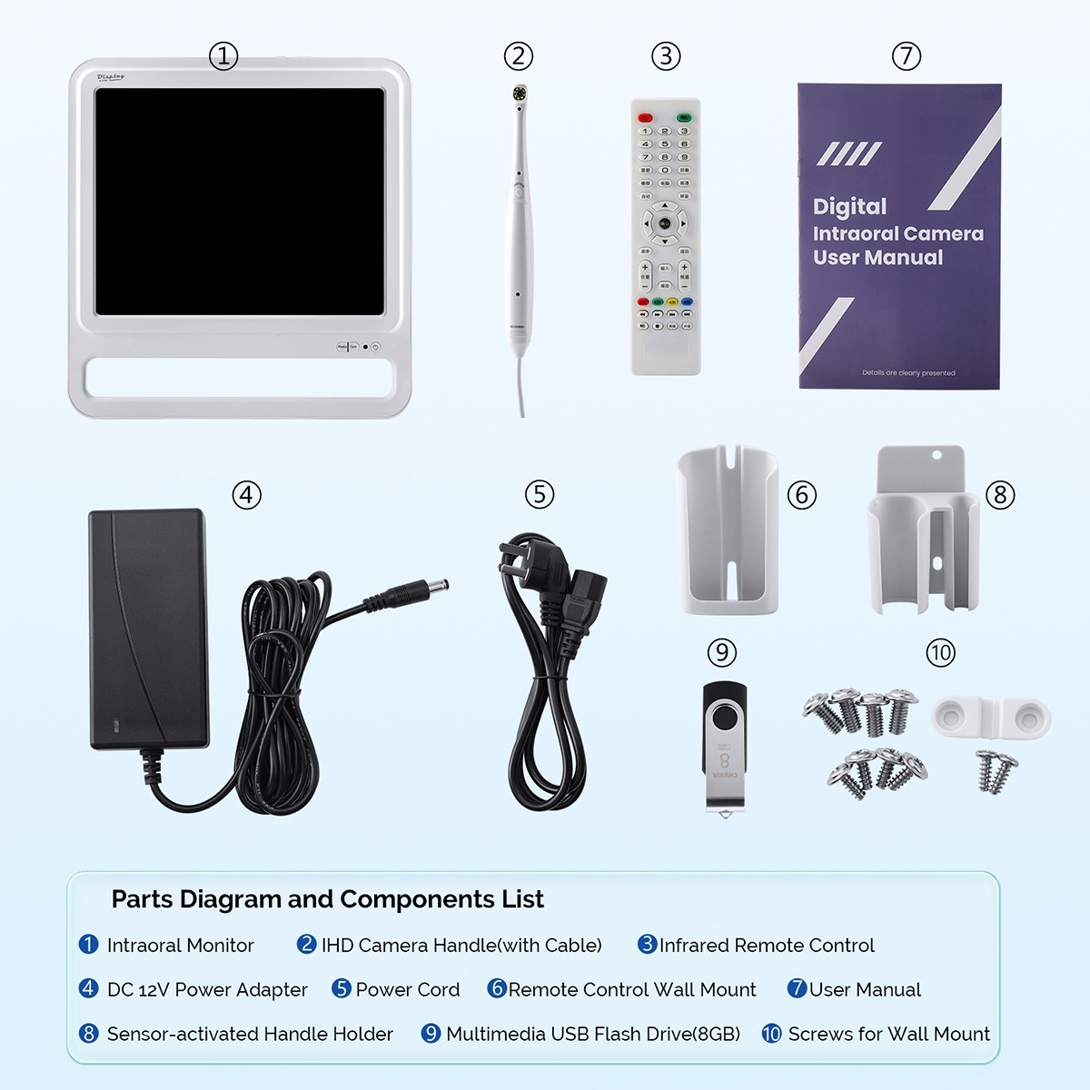 Dental Camera Wifi HD High-Definition Intraoral Camera 17" Digital LCD Monitor