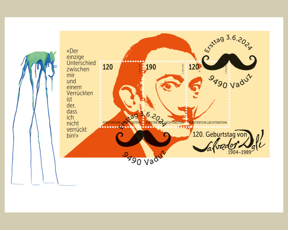 Liechtenstein - FDC of 120th Anniversary Of The Birth Of Salvador Dali