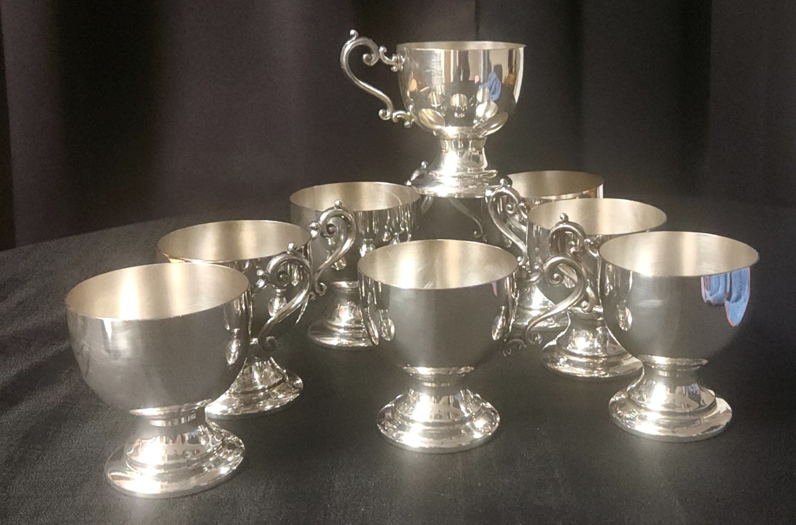 Vintage Silver Plated Punch Cups Victorian/Georgian Style - Set of Eight