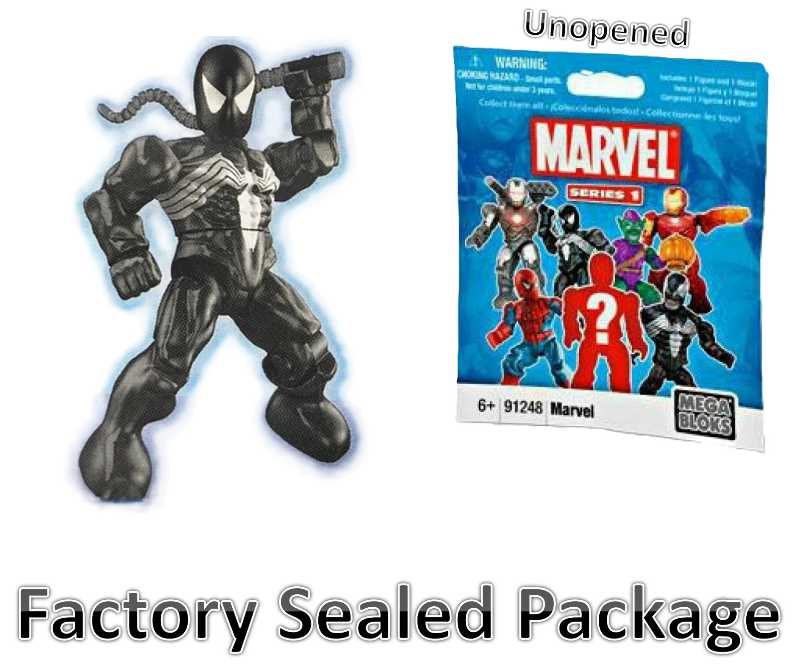 Mega Bloks Marvel Series 1 - Black Spiderman - Rare & Unopened