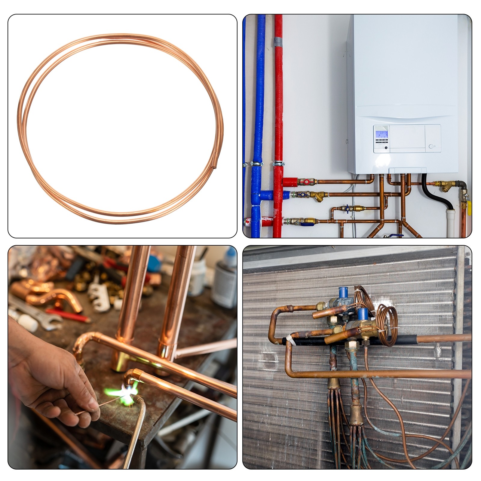 Copper Tube 1/8" OD x 3Ft 1/64" T Refrigeration Flexible Seamless Hollow Soft