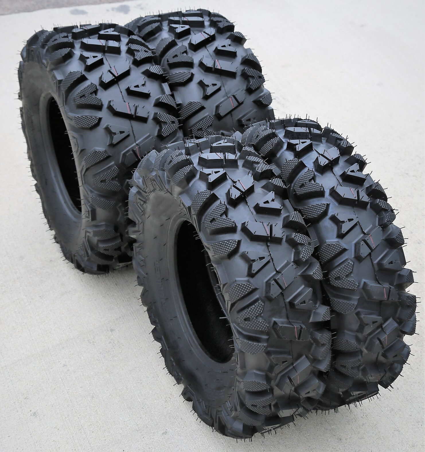 Set of 4 Forerunner Knight ATV UTV Mud Tires 2x 25x10-12 2x 25x8-12 6 Ply