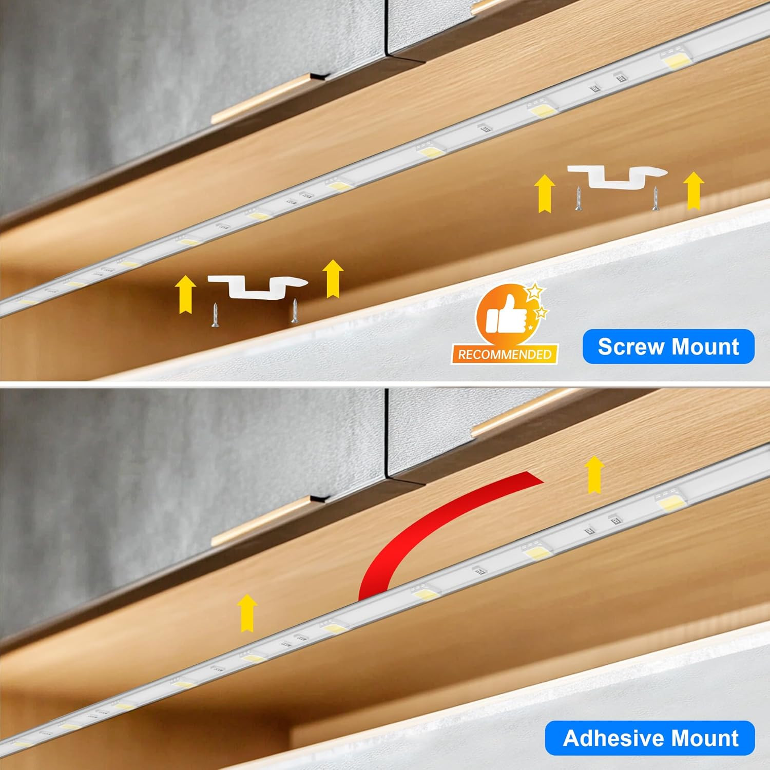 under Cabinet LED Strip Lighting Hardwired 24In, Ultra Bright Small LED Light Ba