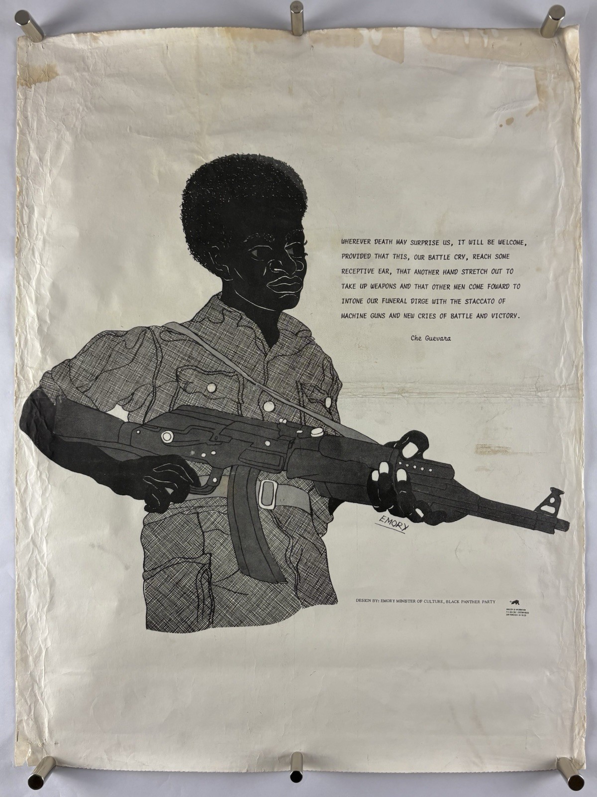 BLACK PANTHER PARTY Political Poster 1967 BPP Emory Douglas CHE GUEVARA
