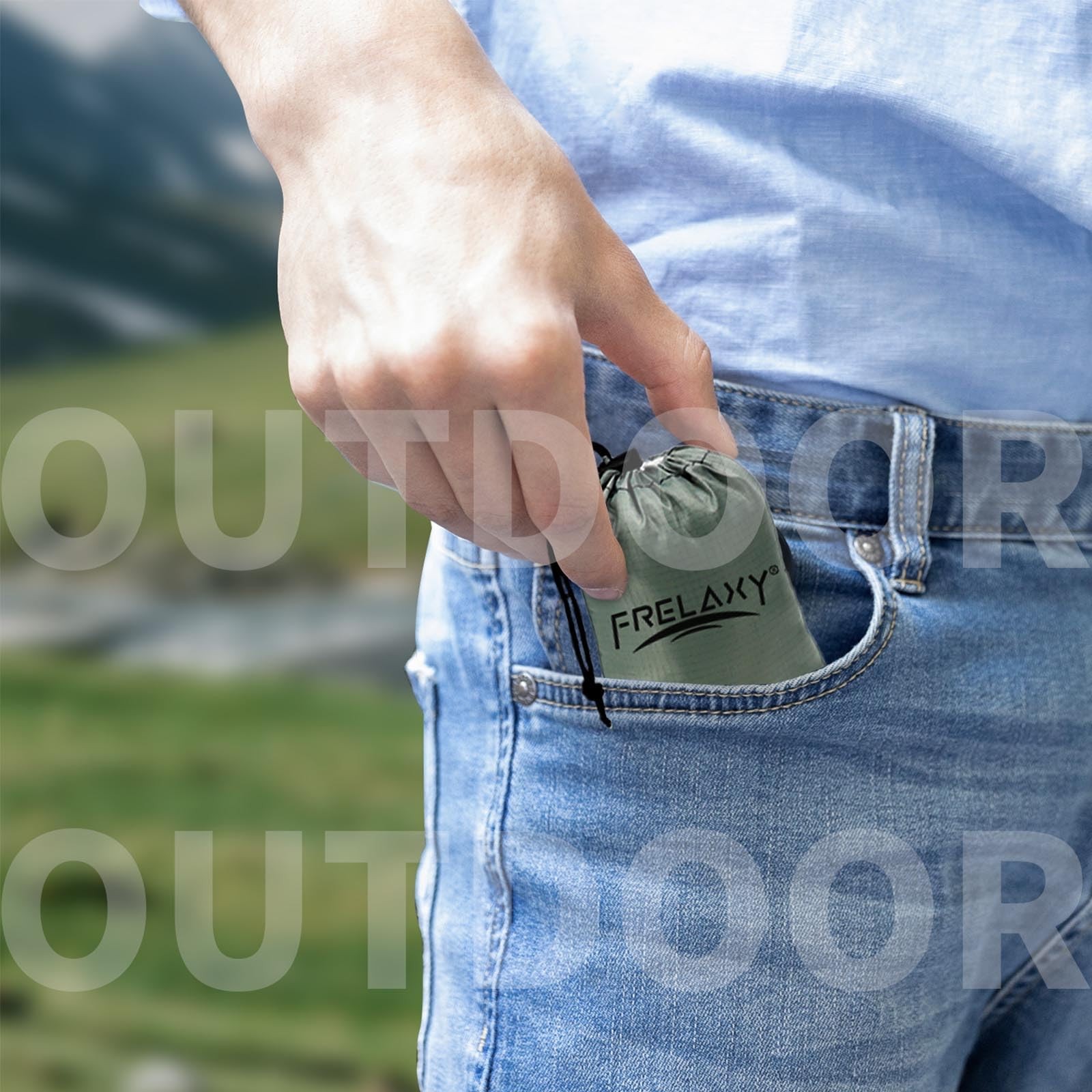 Frelaxy Pocket Picnic Blanket Waterproof Sandproof Beach Mat Compact Camping Tar