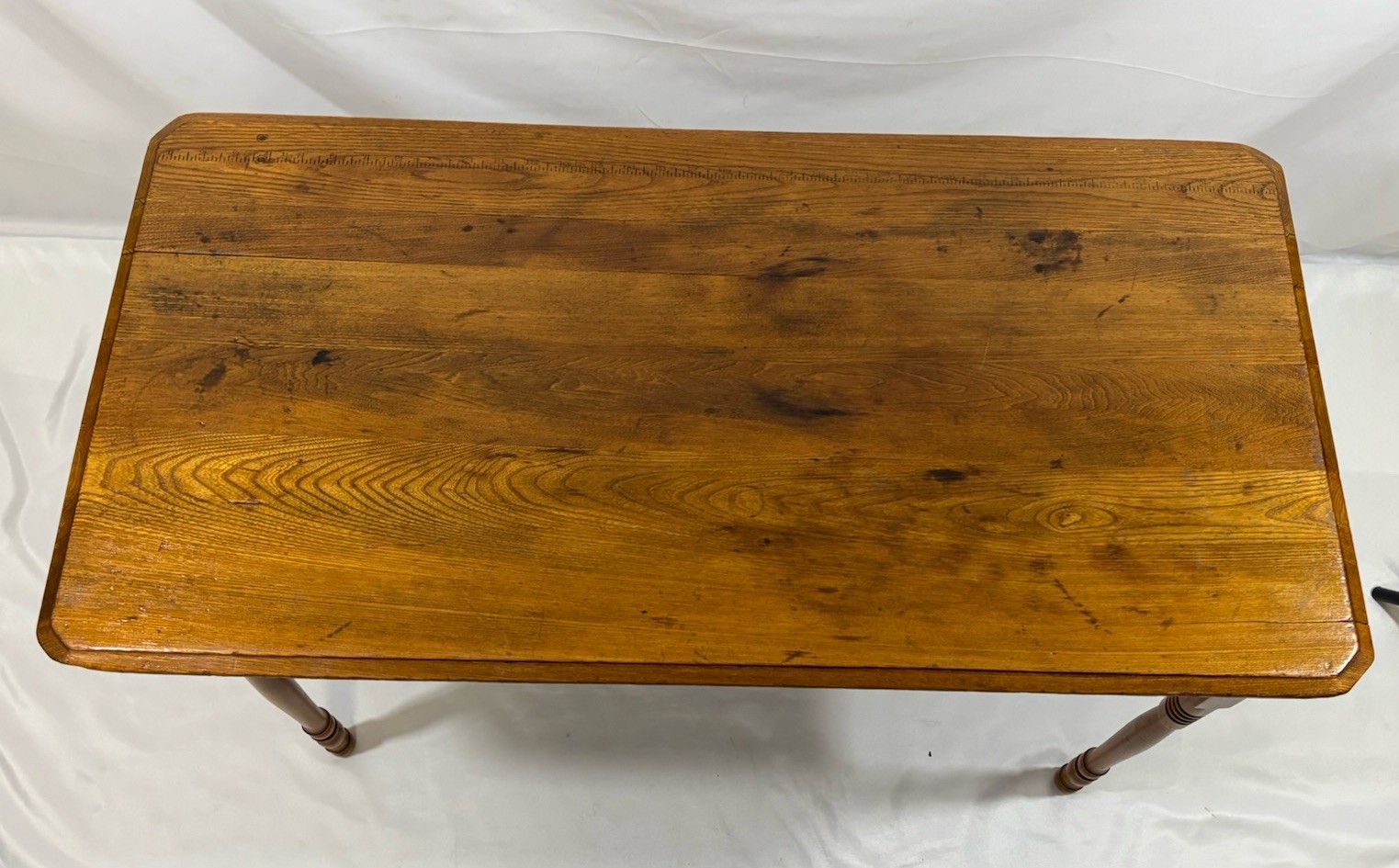 Antique Vintage Folding Wood Sewing Work Table w/ Ruler 35.75"x18" Child’s