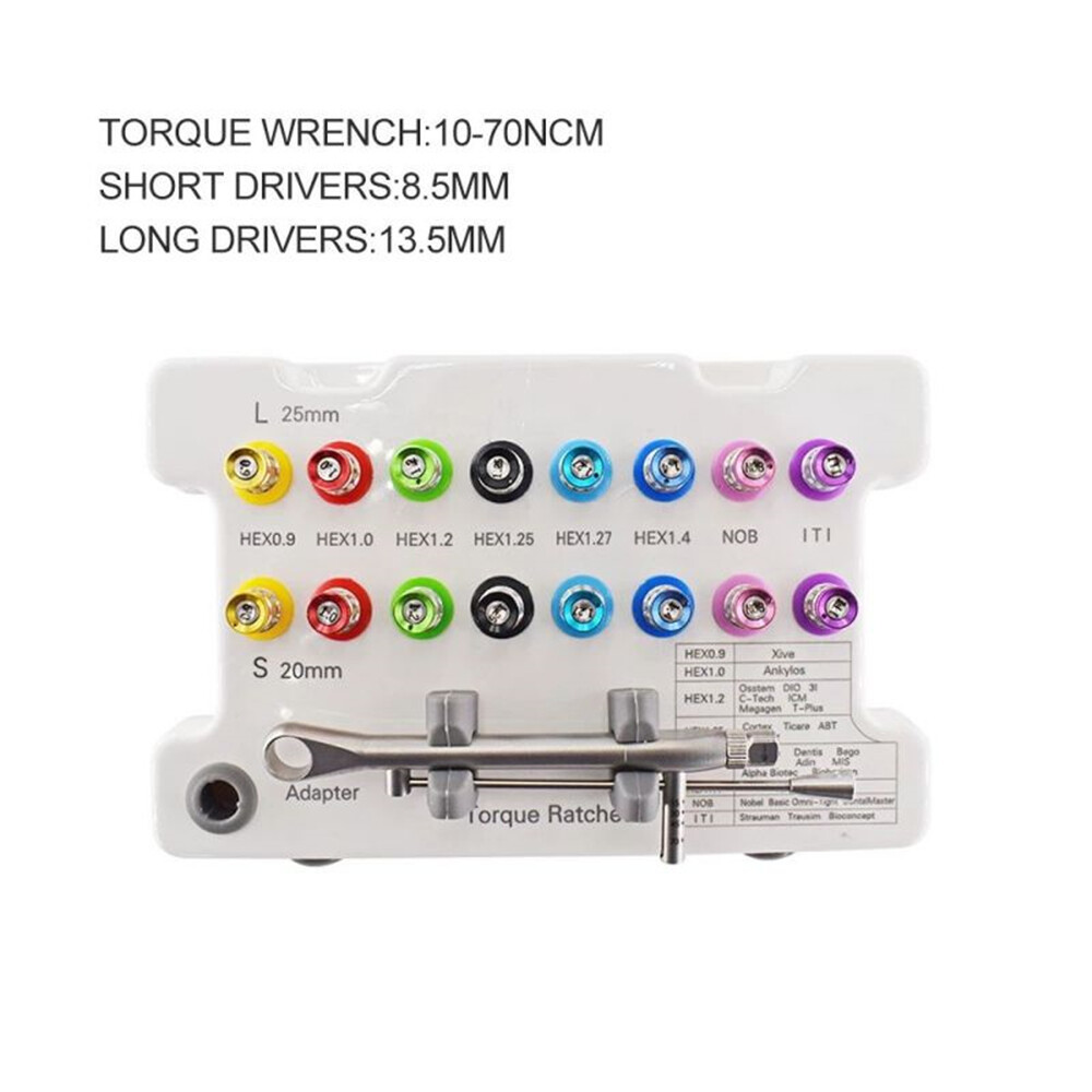 Dental Universal Implant Prosthetic Kit Torque Wrench Screw Drivers Remover Kit