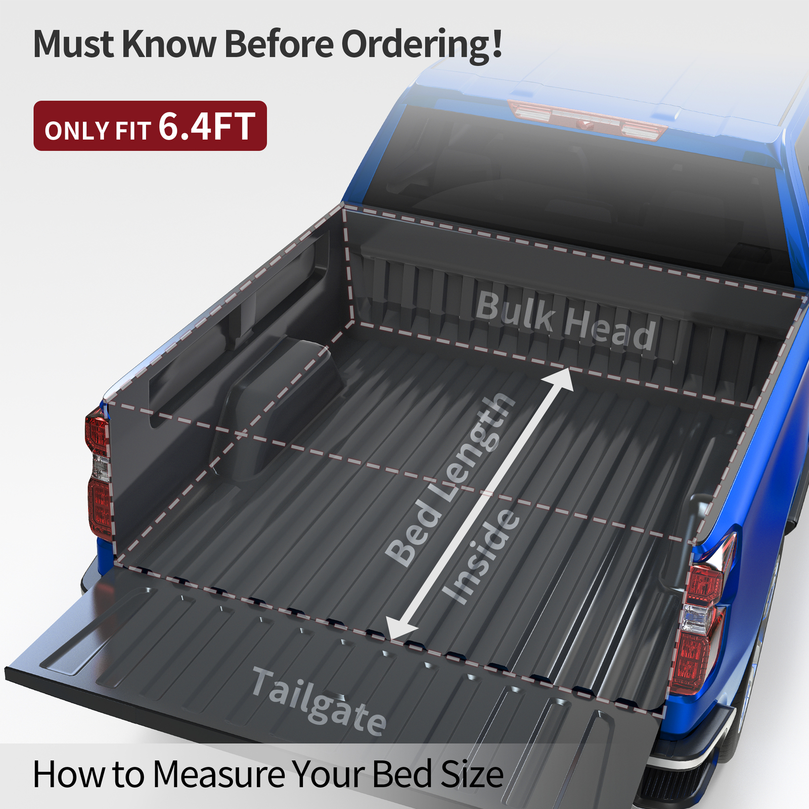 4-Fold 6.4FT/6.5FT Soft Tonneau Cover For 2002-2023 Dodge Ram 1500 2500 3500 Bed