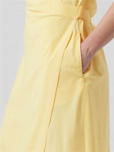 Athleta Newport Wrap Dress-City Stripe Lunaria Yellow-Size 3X-NWT