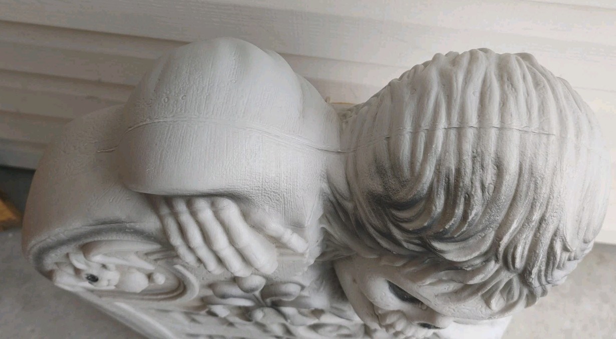 Vintage Halloween Blow Mold Tombstone Gravestone Lighted Trick Or Treat Skeleton