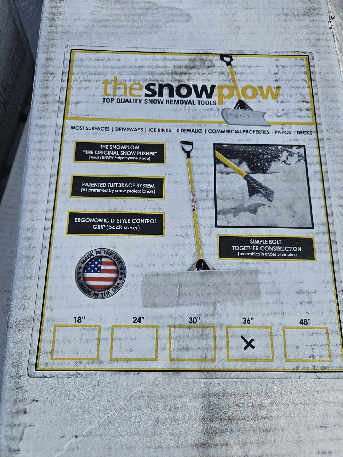 THE SNOWPLOW 36 Inch Snow Shovel - 50536 Never Used!!