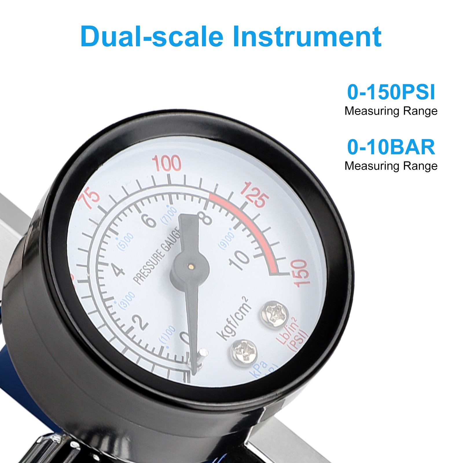 Adjustable Paint Spray Gun Air Regulator Kit 0-10 Bar w/ NPT1/4 Adapter for Auto