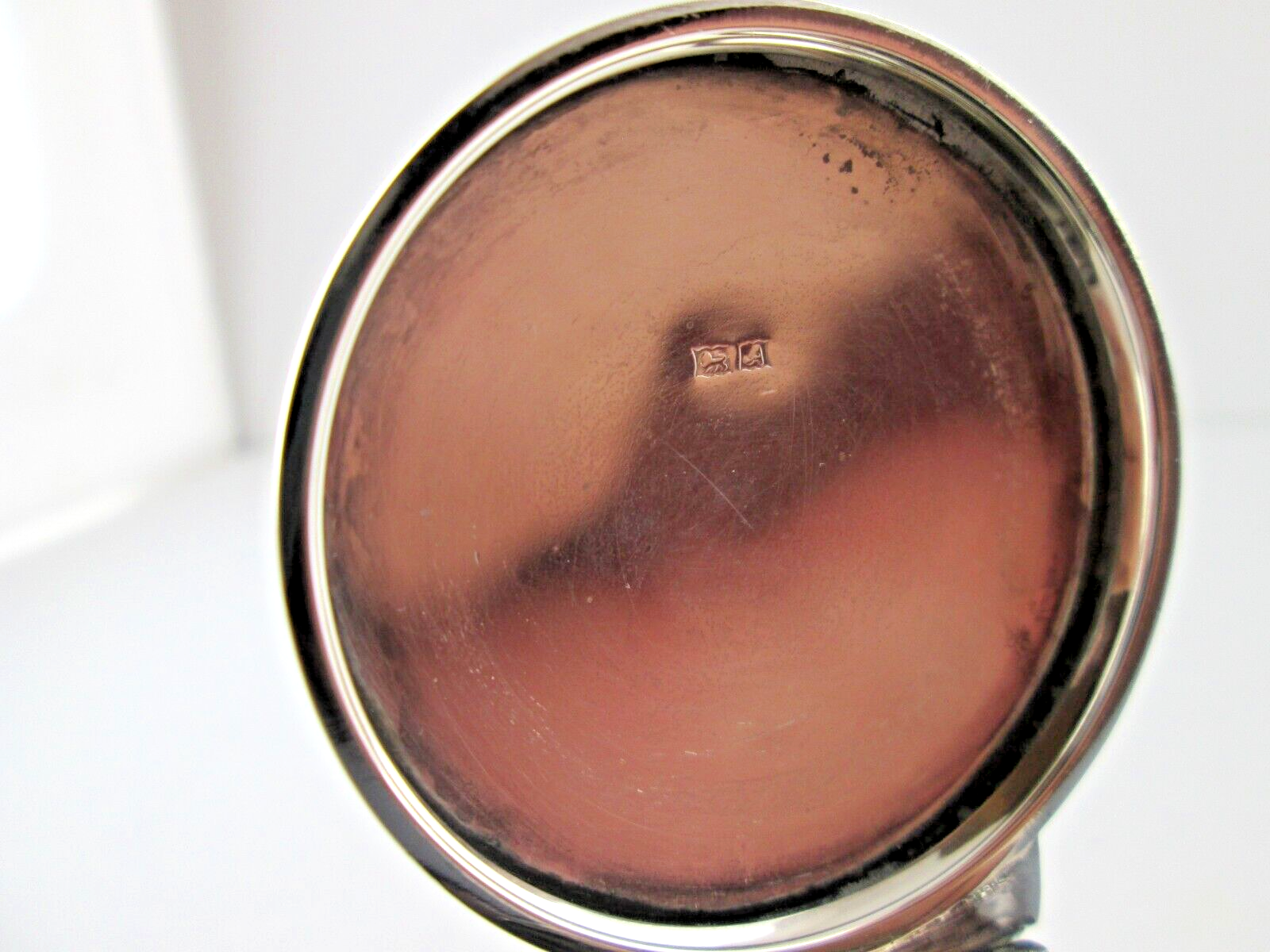 Vintage ENGLISH Sterling INKWELL Birmingham hallmark original glass liner