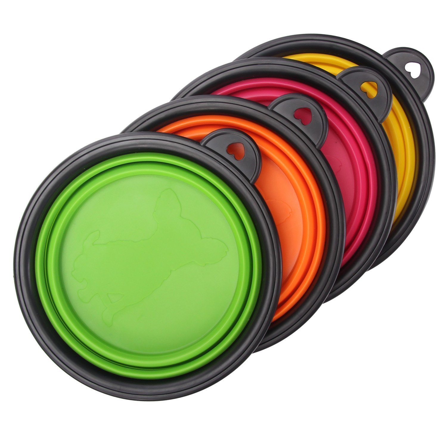 4 Portable Collapsible Pet Bowl - Travel-Friendly Foldable Dog Food & Water Dish