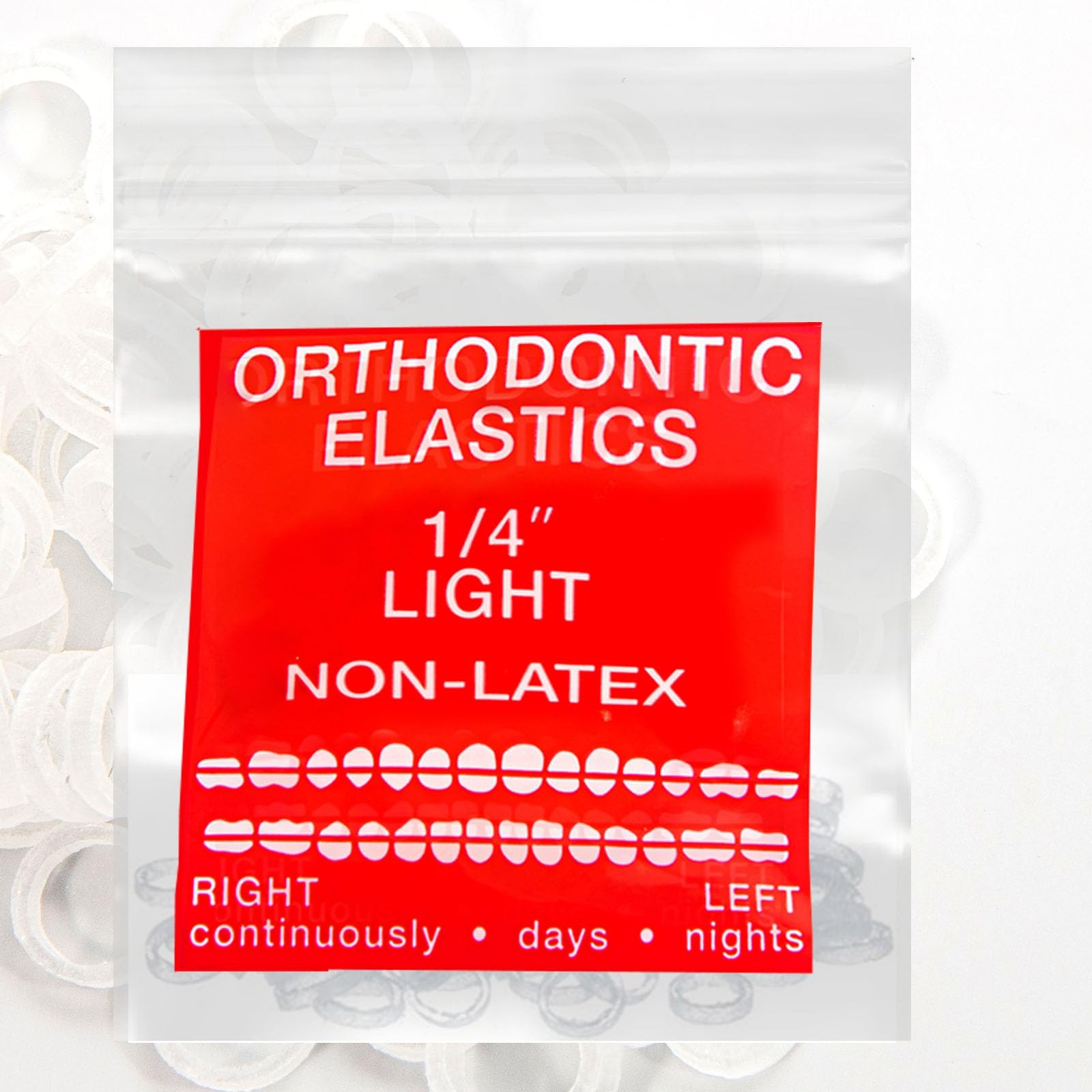 Clear Non-Latex 100 Counts Elastic Bands Orthodontic Elastics Dental Light 1/4''
