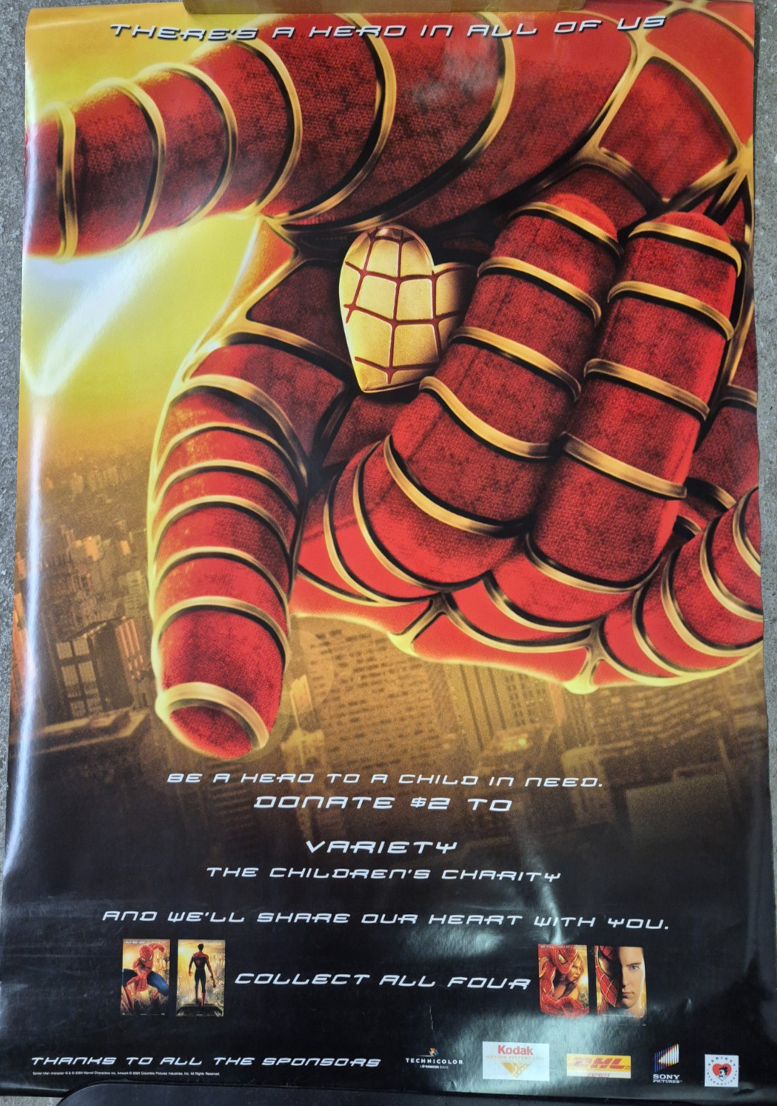 SPIDER-MAN 2 Original Movie Poster DS 27x40  Charity Donation Spiderman Poster