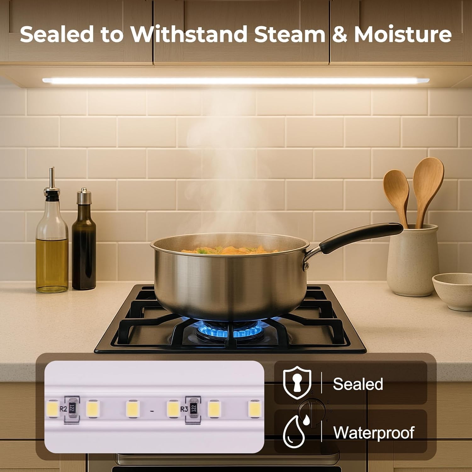 Hardwired Under Cabinet Lighting for Kitchen,24inch120V Wired Undercounter Led S