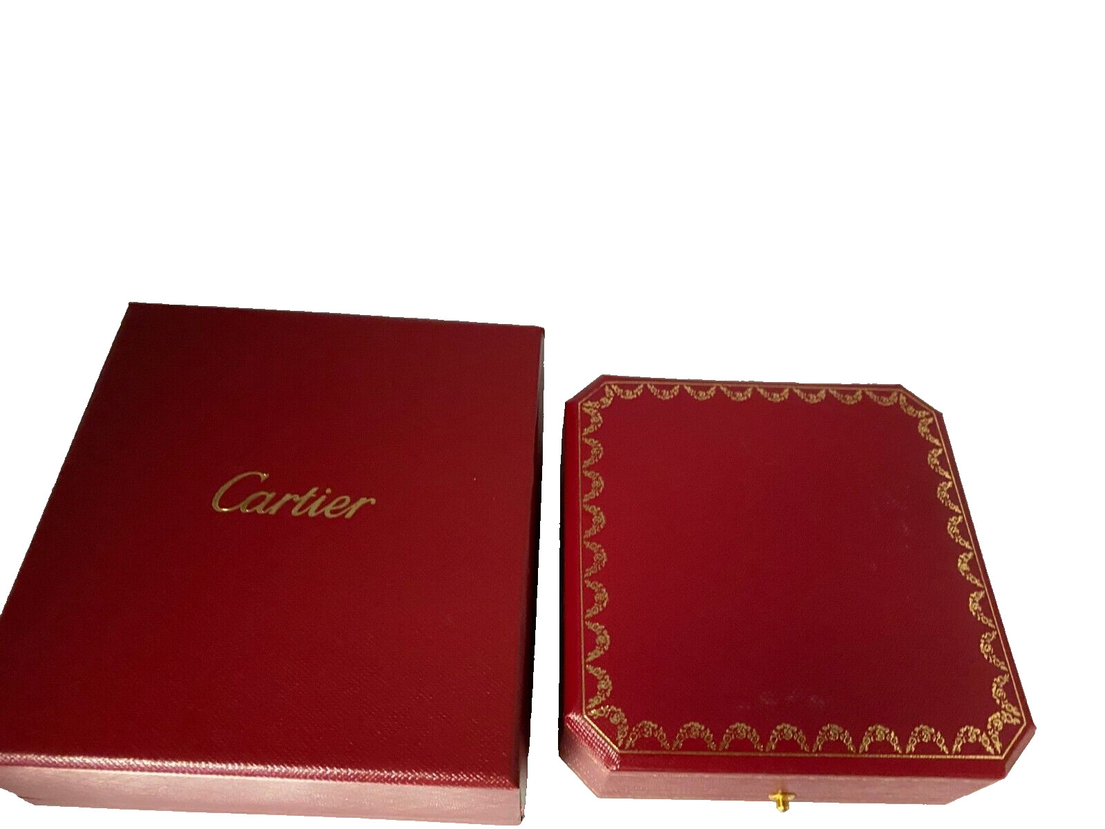 Cartier Presentation Case Red Jewelry Box Pendant & Shopping bag Empty