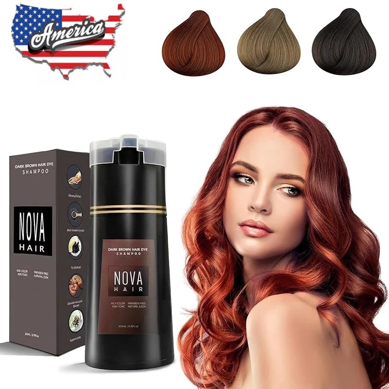 Nova Hair Dye Shampoo, Nova Hair Instant Dye Shampoo,Hair Color Shampoo for Hair