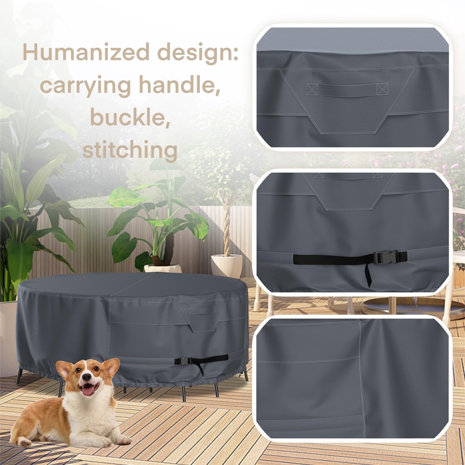 Round Patio Furniture Covers Waterproof Outdoor Table Chair Set Covers All Weath