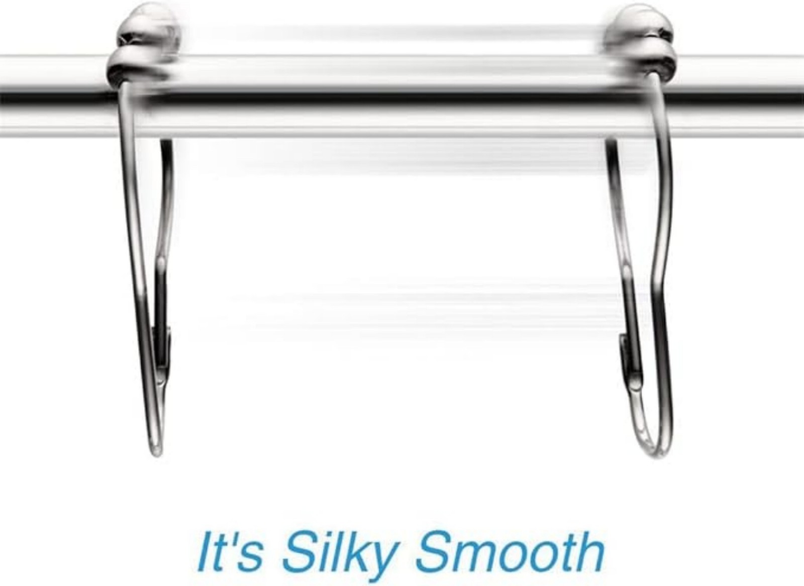 12-Piece Stainless Steel Shower Curtain Hooks with Roller Ball