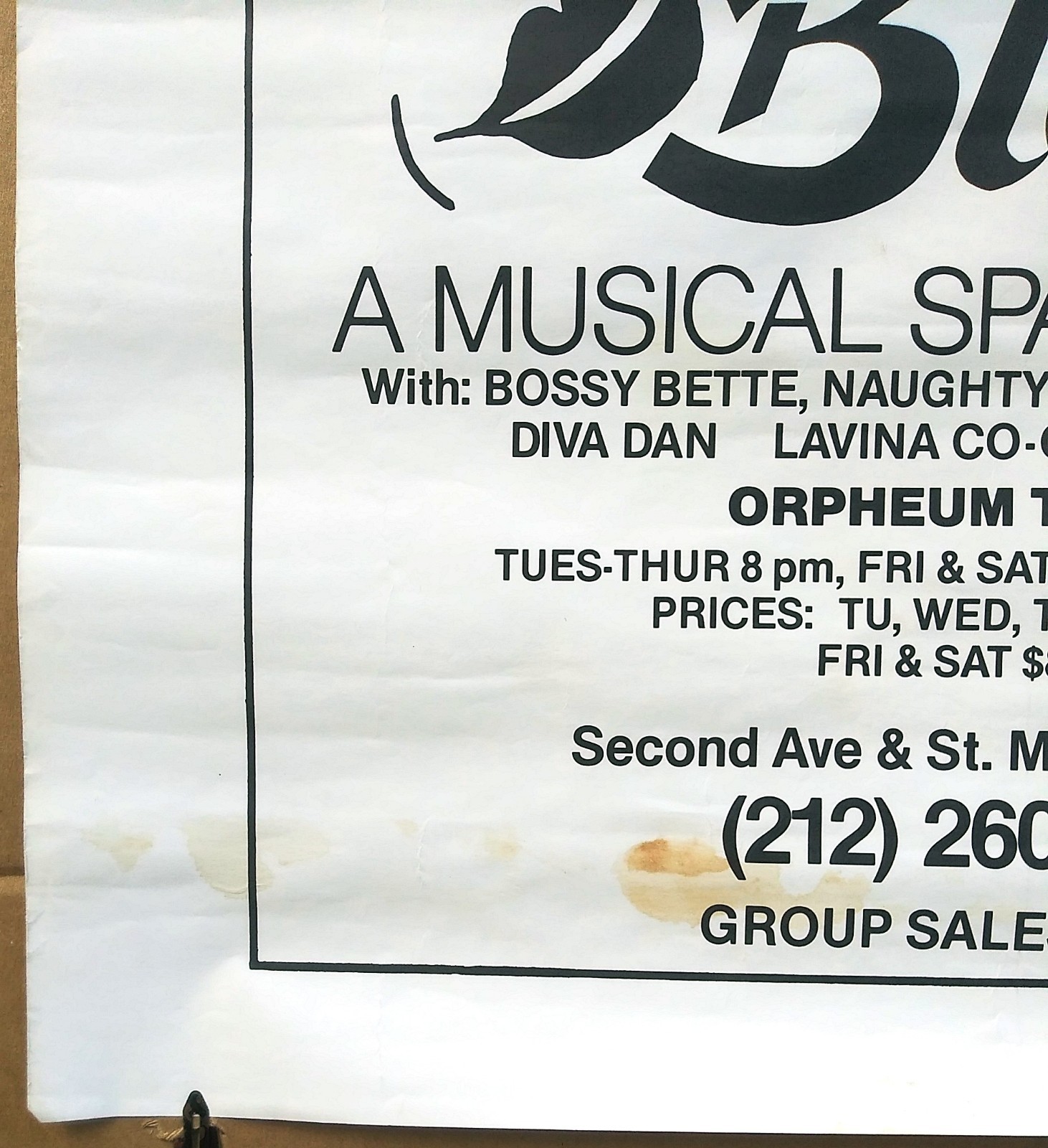 1980s queer theater poster BLOOLIPS Musical Space Epidemic LGBTQ/GAY drag queens