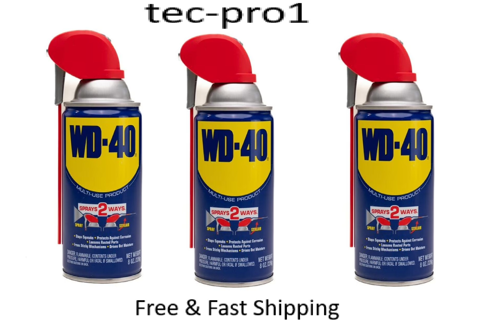 Multi Purpose Original WD-40 Formula 8oz Lubricant Spray 3-PACK