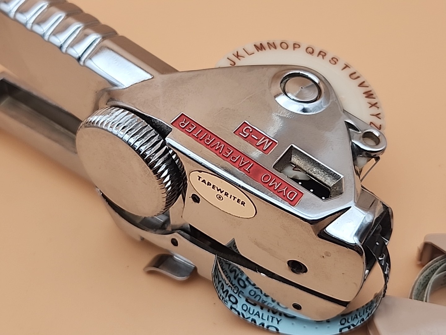 Vintage Dymo M-5 Tapewriter Manual Embossing Label Maker with 3 roll holders