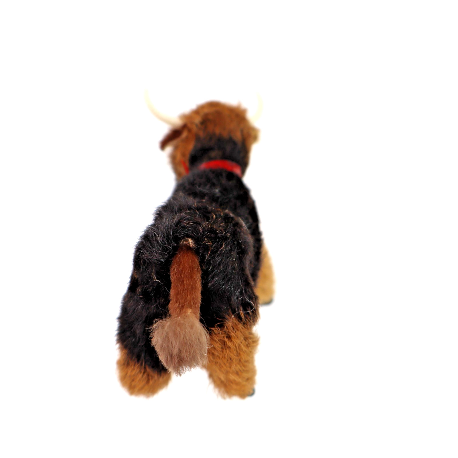 vintage Original Fur Toys miniature Cow Bull figure w/ tags bell W. Germany 3"