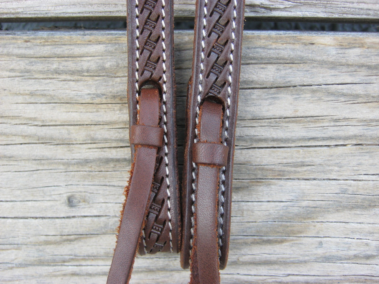 West 74 Dark Oil Leather 5/8" One Ear Copper Wildflower Buckles Headstall