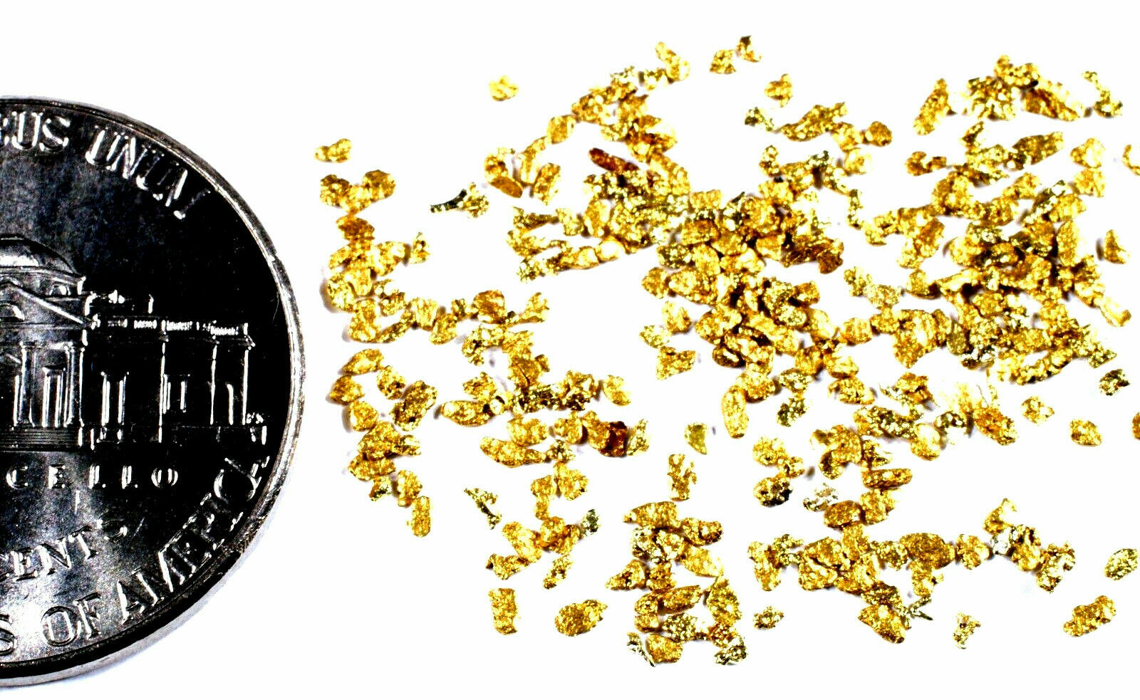 1.000 GRAMS ALASKAN YUKON BC NATURAL PURE GOLD NUGGETS MESH #30 W BOTTLE (#B300)