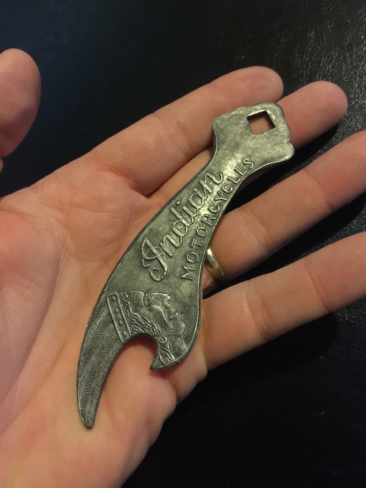 Indian Motorcycles Bottle Opener Solid Aluminum Metal Patina Beer Brewery Soda