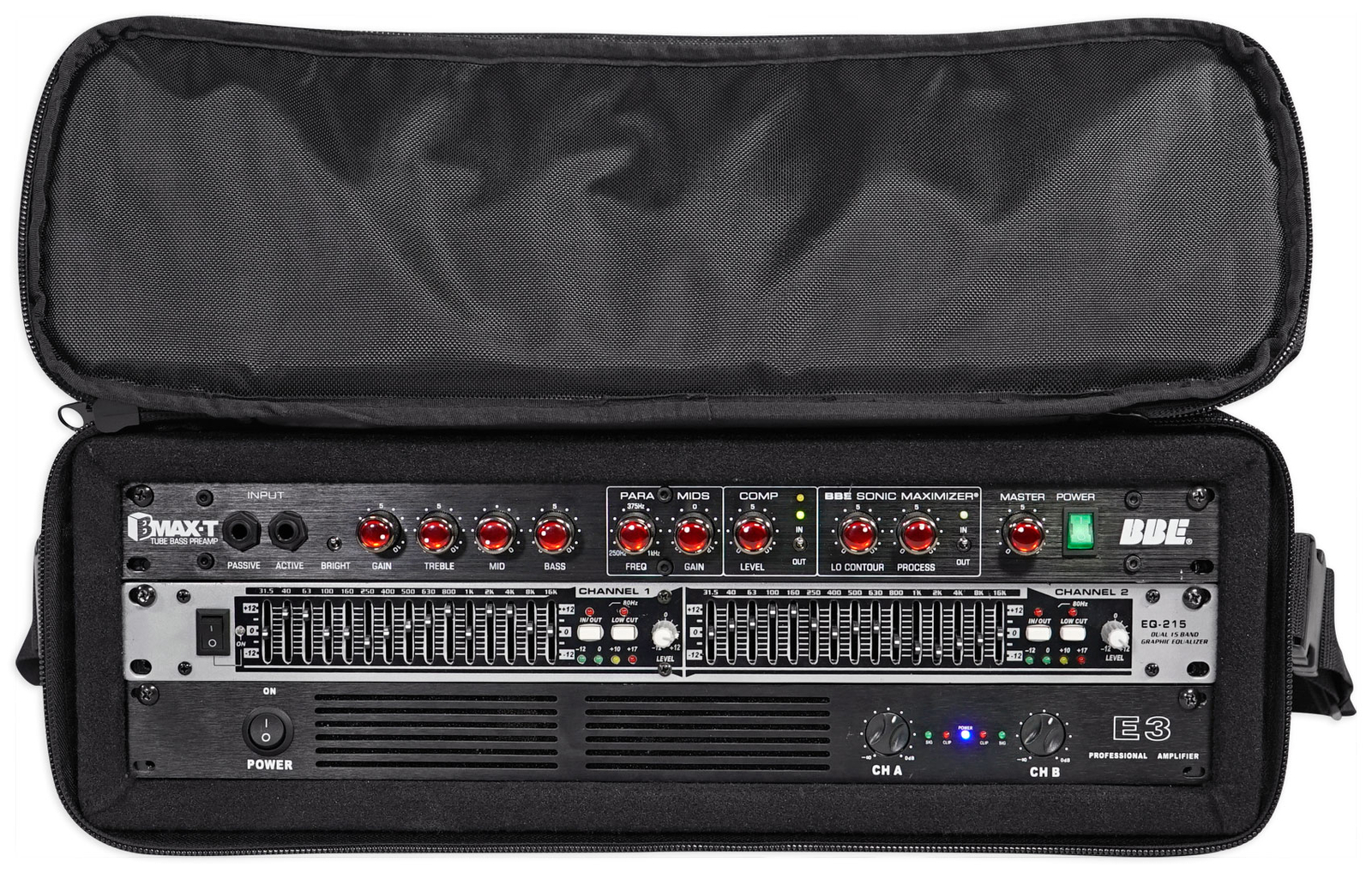 Rockville RRB30 3U Rack Bag Double-Sided Case with 12" Depth + Shoulder Strap
