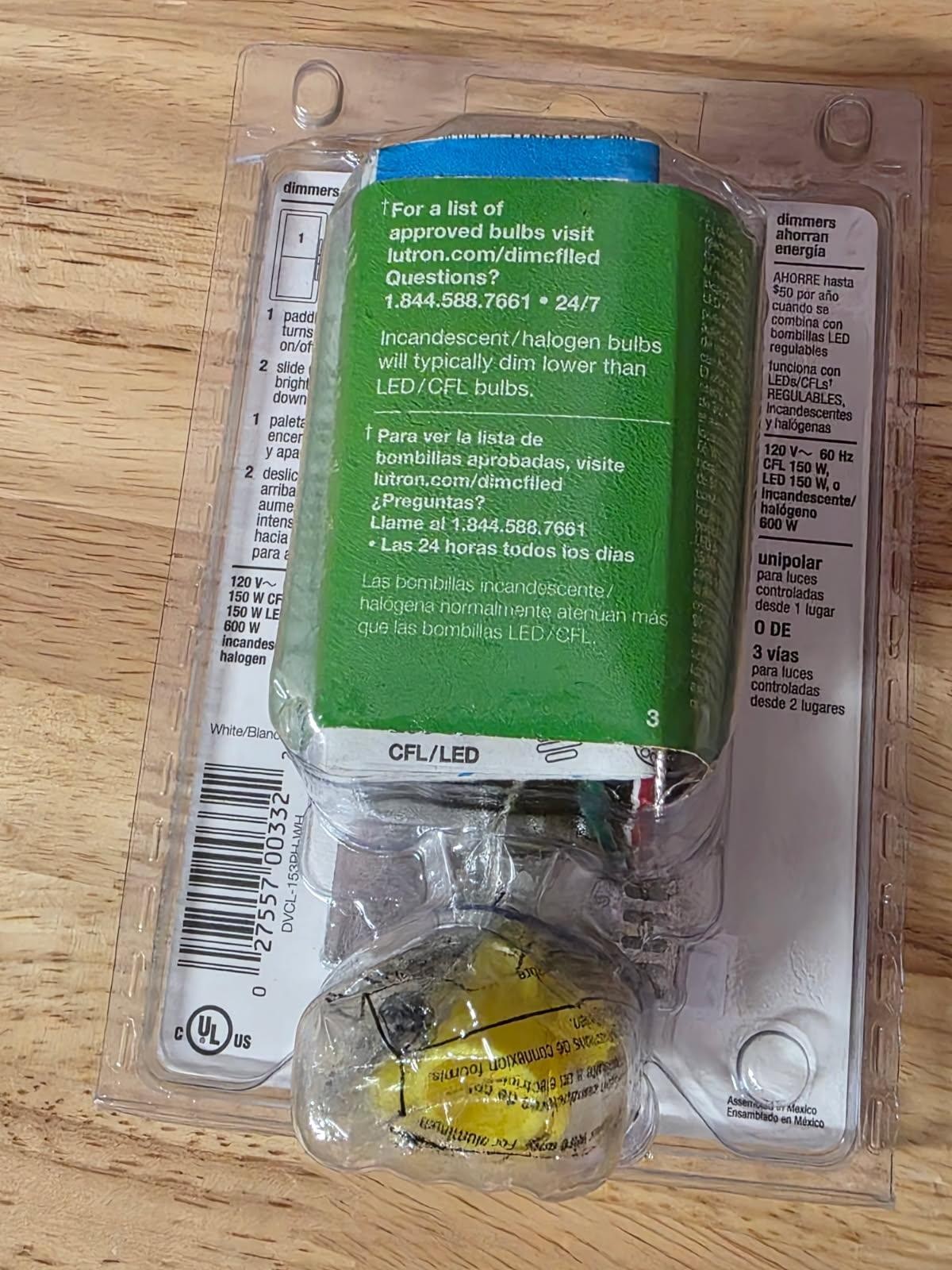 LUTRON DVCL-153-WH Single /3-Way 150W CFL / LED 600W Diva Dimmer White - U Pick