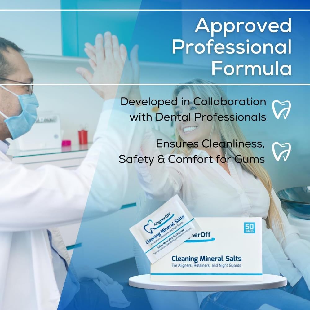 AlignerOff Cleaning Mineral Salt Cleaner Crystals Aligners Retainers Ex 11/25 3g