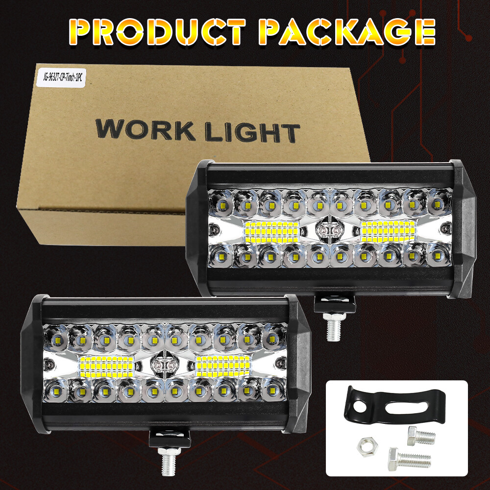 2PCS 6inch LED Work Light Bar Flood Spot For Boat Fishing Boating Night Fog Lamp