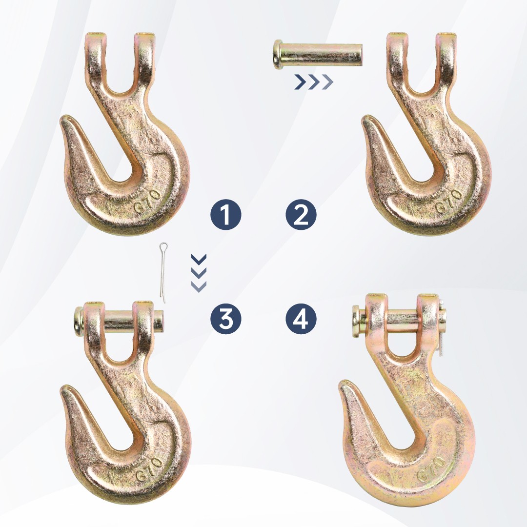2 Pack G70 1/2" Clevis Grab Hooks Tow Chain Hook Flatbed Truck Trailer Tie Down