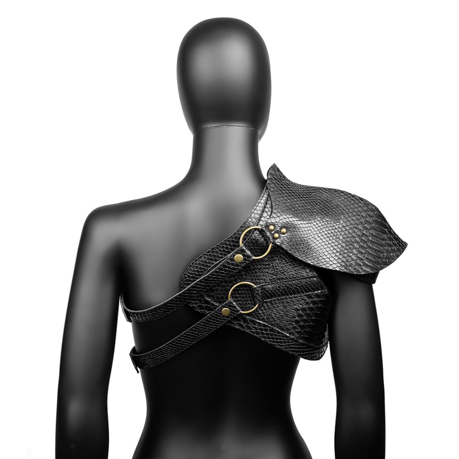 Medieval Leather Shoulder Armor Steampunk PU Leather Shoulder Cover Cape
