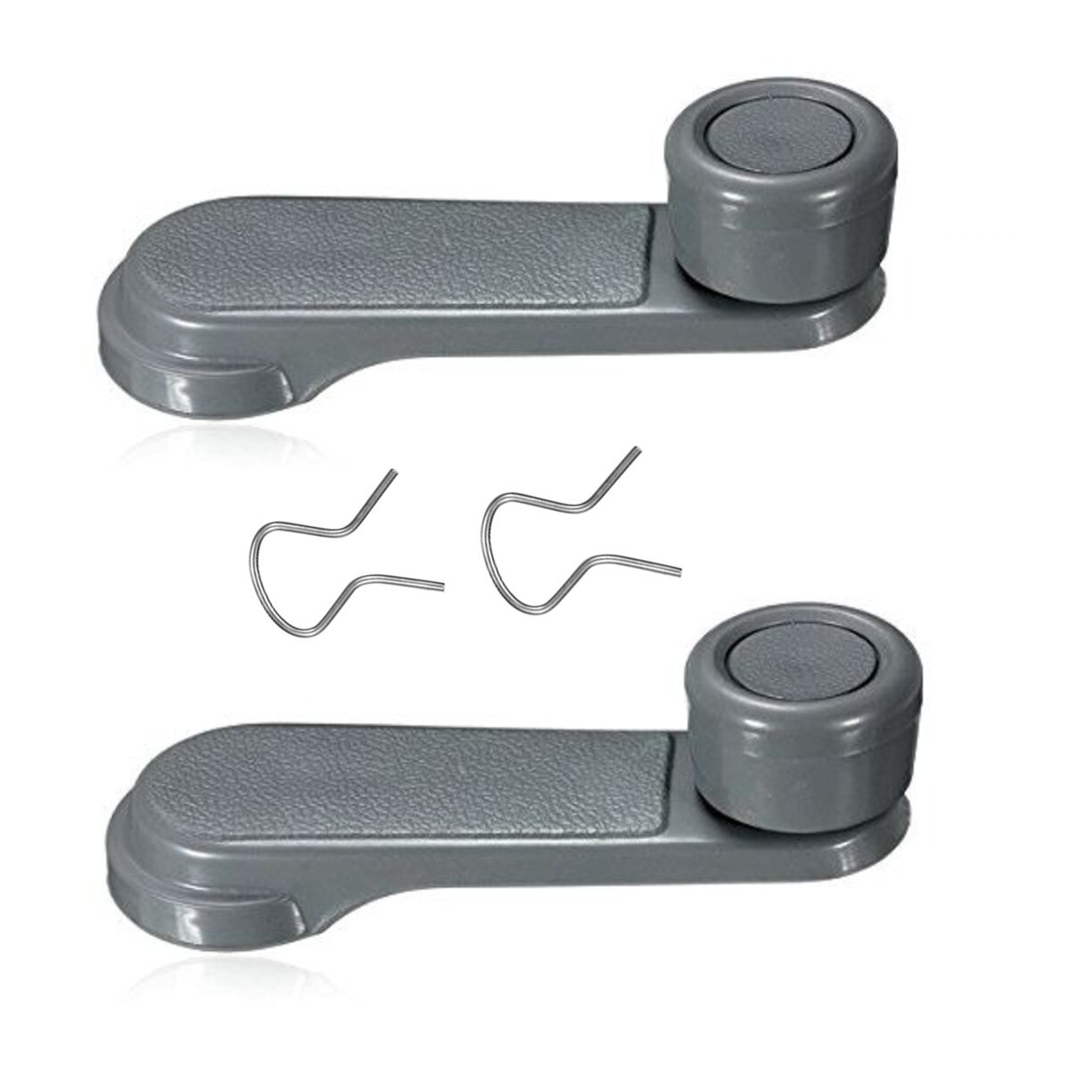 2 NEW Manual Window Crank Handles Grey Gray for 98-04 Frontier 87-95 Pathfinder