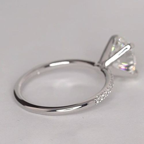 2.15 Ct Lab Grown Diamond Engagement Ring 14K White Gold Solitaire Size 7