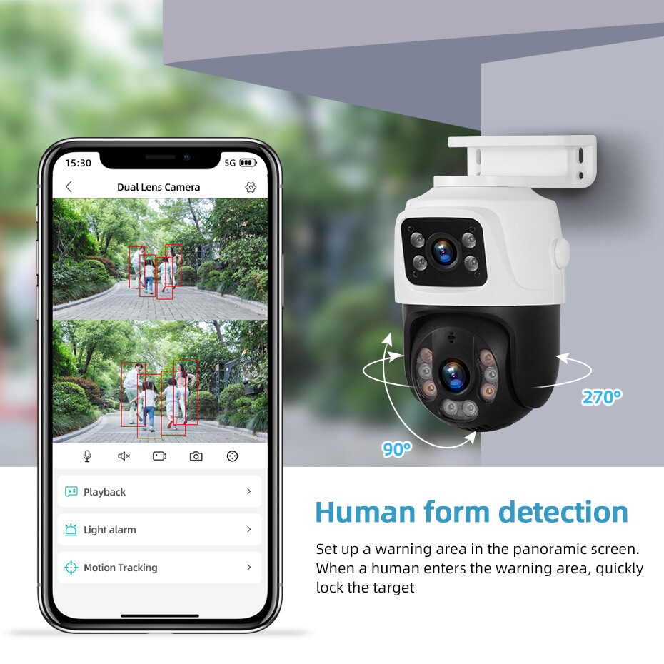 6MP POE Security Camera System 8PCS PTZ Outdoor Home Security Cameras 8CH NVR