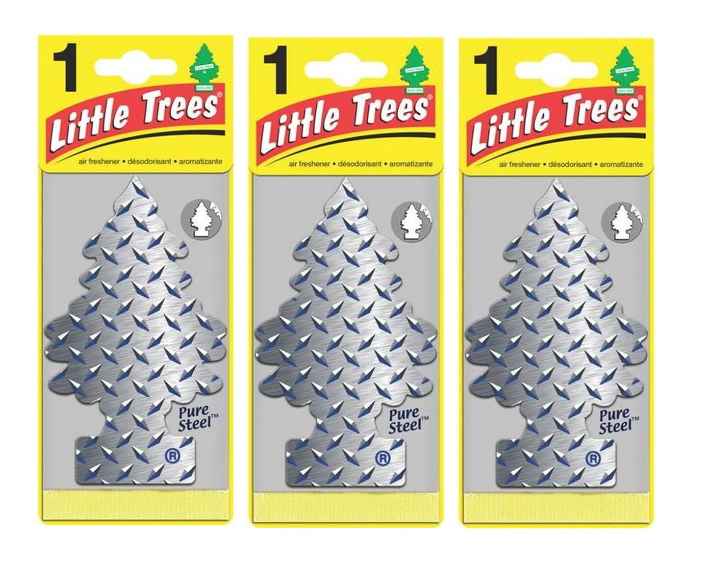3-Pack Little Trees Pure Steel Hanging Air Freshener Home/Car