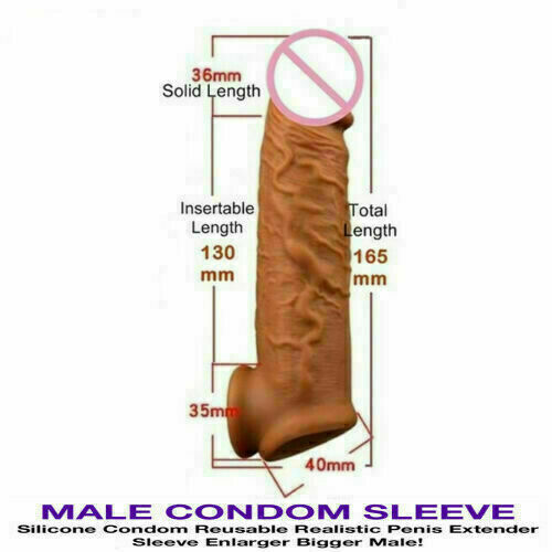 Male Cock-Girth-Enlarger-Enhancer-Penis-Extension-Extender-Sheath-Sleeve-Men Big