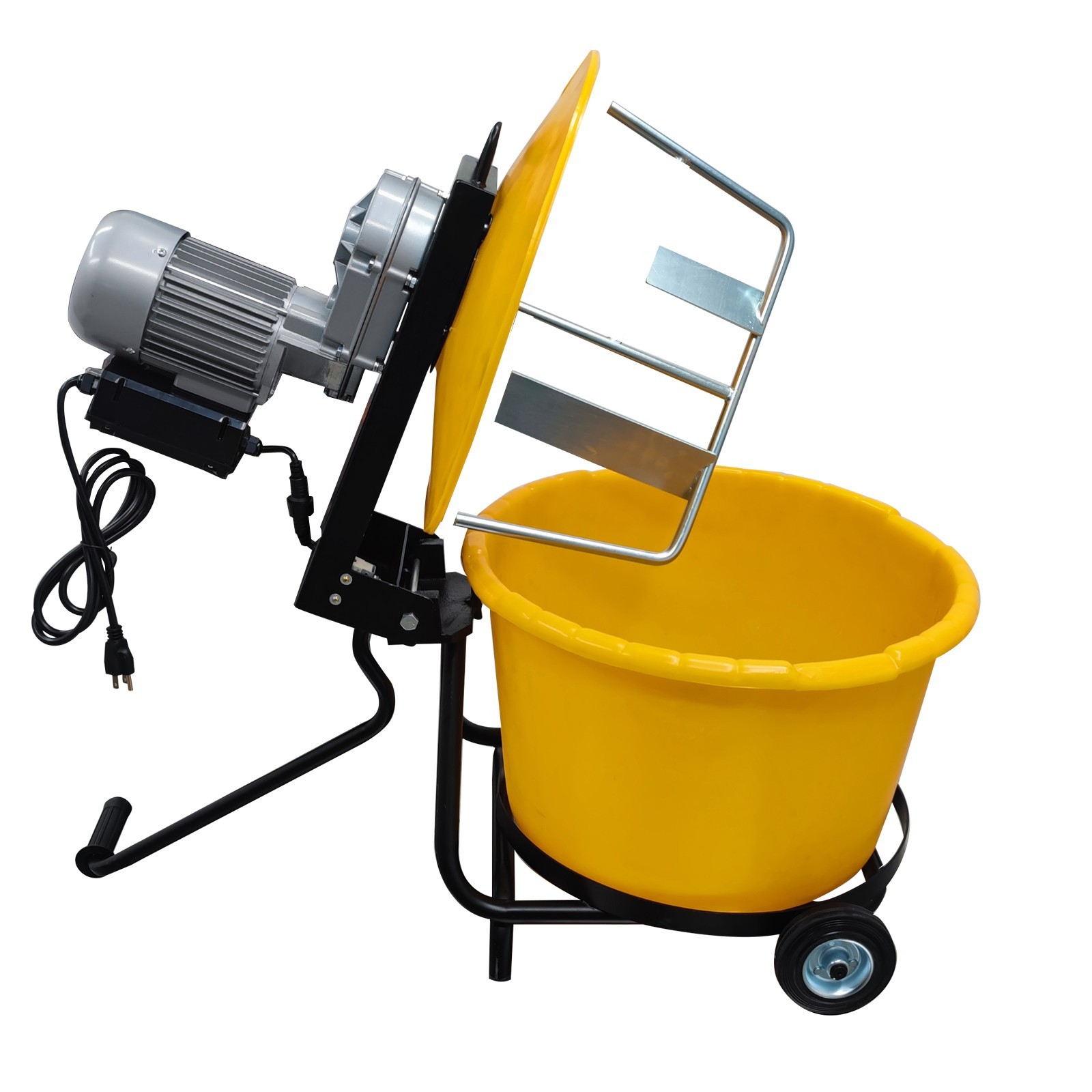 2.3 cu.ft Electric Bucket Mixer Mortar Epoxy Plaster Mixing Machine w/Wheel 375W