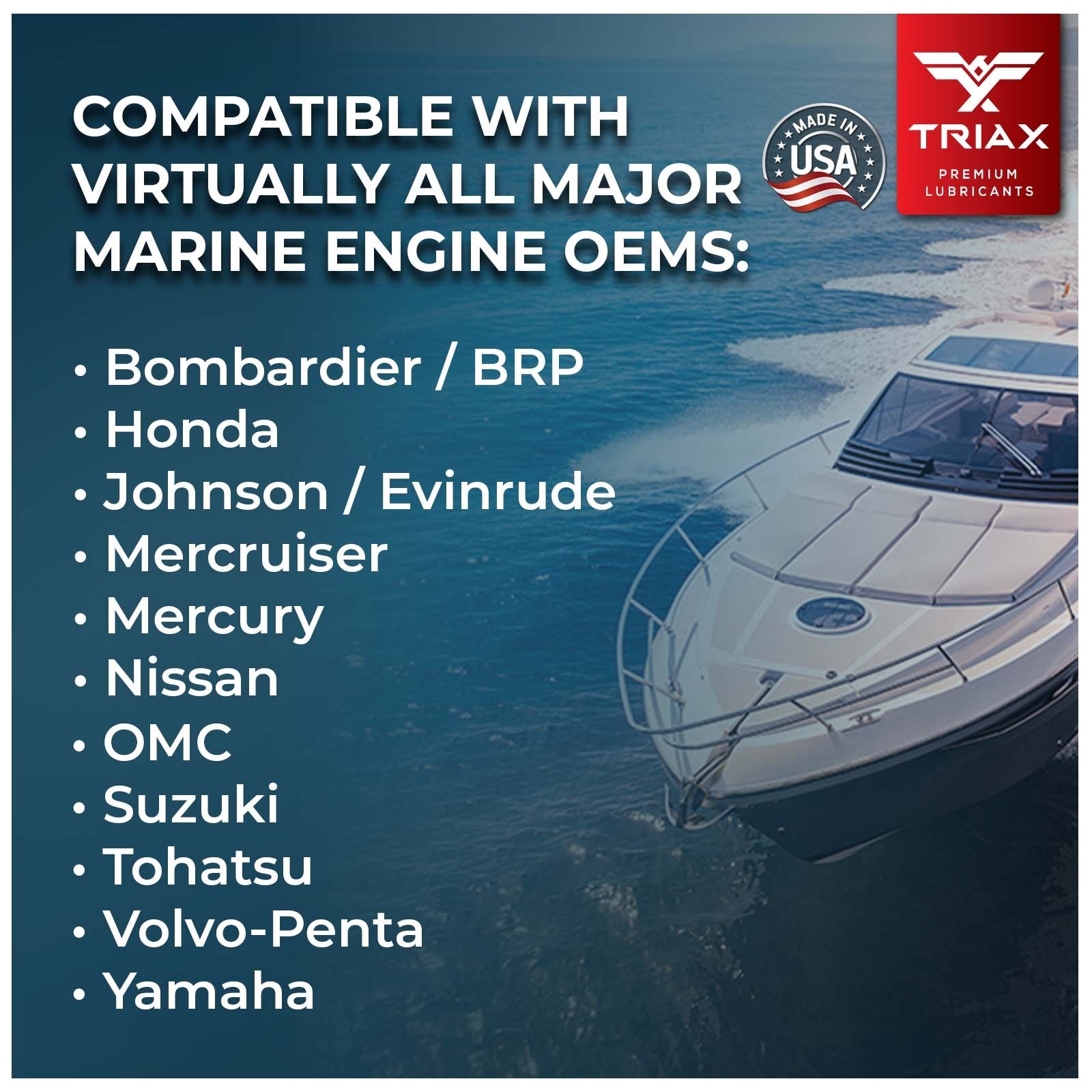 TRIAX Marine Ultra 25W-40 4-Stroke Full Synthetic Engine Oil (5 Quart - 3 Pack)