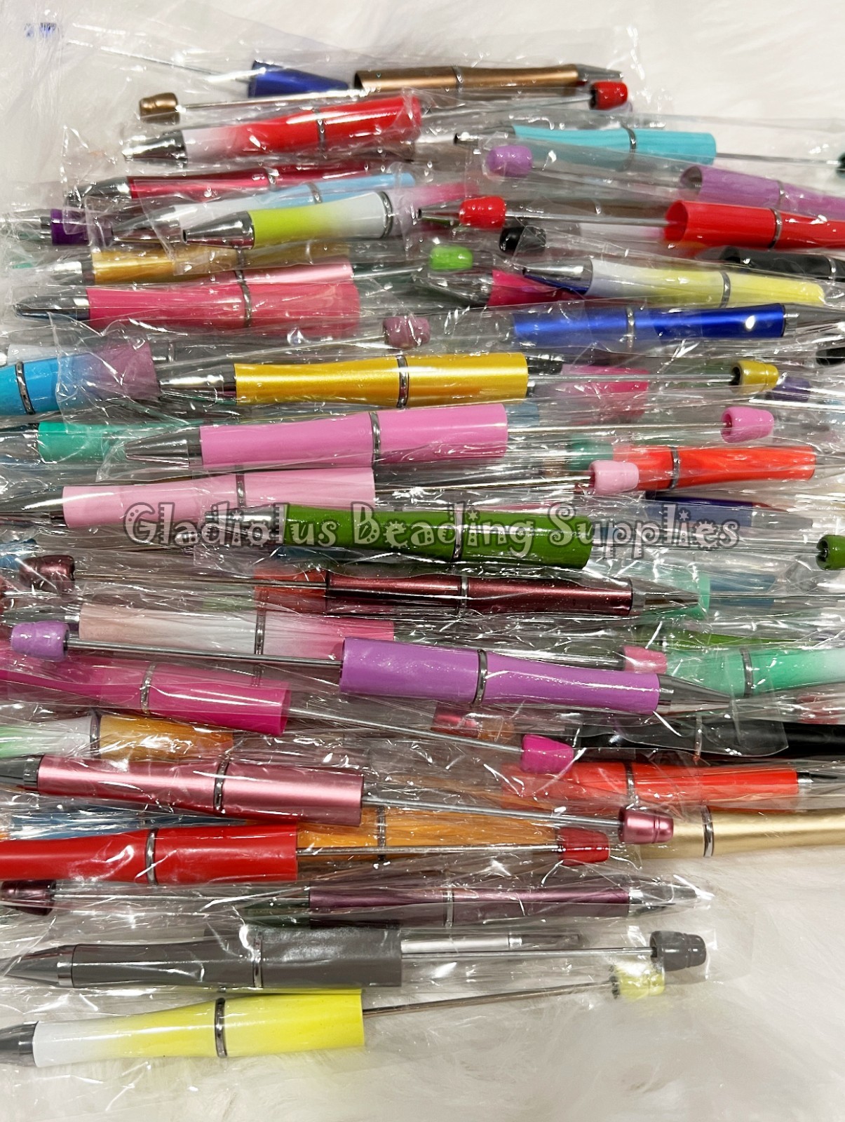 100 PCS BULK, DIY Beadable Pens, Plastic Pens, For Chunky Bubblegum Beads