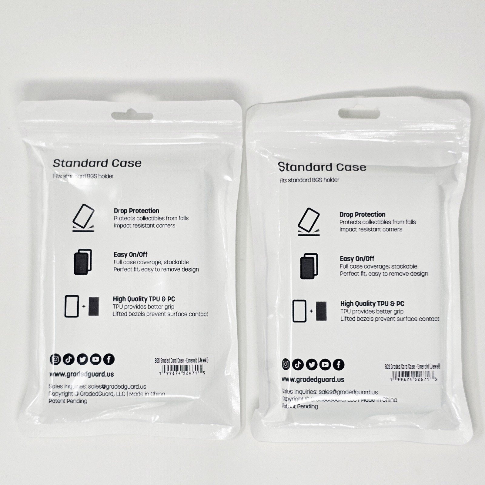 (2) Emerald GradedGuard BGS Graded Card Jewel Case Guard Protector Stackable